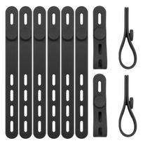10Pcs Silicone Cable Organizer Management Ties Reusable Cord Organizer with High Elasticity Adjustable Anti-Lost Soft Rubber Strap Holder juoda