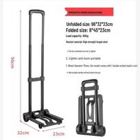 Portable Folding Trolley Cart for Package Pickup and Shopping, In Stock gray