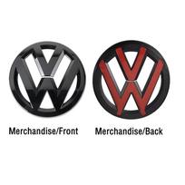 VW VW POLO GOLF 5 6 7 7.5 MK5 MK6 MK7 MK7.5 sportvan For Volkswagen Black 2pcs Car Front Grill/Rear Emblem Lid Covers Logo Sticker Scirocco 2009-2014 black