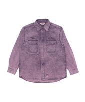BEN DAVIS Bleach Twill Embroidered Shirt Purple Purple/M gray