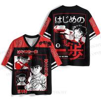 New Makunouchi Ippo Jersey Manga Panel Graphic #13 T-shirt V-Neck Short Sleeve Hajime No Ippo Anime Casual Streetwear 5XL red