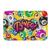 Game Bingo Balls Cards Front Door Mat Anti-Slip Indoor Waterproof Doormat Floor Bath Entrance Rug Carpet 40cmx60cm