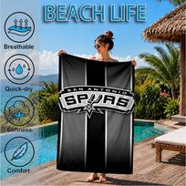 Antonio Spurs Logo Beach Towel, Microfiber Beach Towel, Perfect For Pool, Beach, Travel, Home Decor Beach Party Fan gifts 80cmx160cm(31x63inch) black