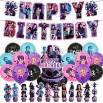 Vampirina Gimtadienio Šventės Reikmenų Rinkinys su Vėliavėle, Torto Viršūnėlėmis, Balionais, Vaikų Teminiai Papuošimai, Helovino Stilius
