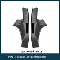 For Tesla Model 3 Highland ABS Car Front Rear Door Sill Protector Threshold Strip Waterproof Anti-kick Guard Panel Accessories Interior Mirrors 6 Original-Rear door For Mo gray