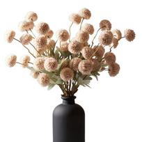 18 Pcs Artificial Chrysanthemum Flowers Orange Kiku Pom Mums Flower Faux Fall Floral for Autumn Halloween Table Home Decor