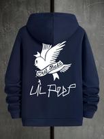 Lil Peep Cry Baby Hoodie Unisex Men Women Dove Heart Tattoo Back Print Hip Hop Casual Streetwear Pullover Sweatshirt 3XL black