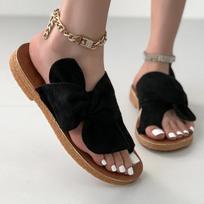 Women Anti-Slip Slippers Fashion Trend Soft Sole Flat Heel Sandals Wear-Resistant Comfortable Home Slides 37 juoda