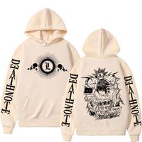 2026 Vintage Anime Death Note Hoodies Manga Yagami Light L·Lawliet Hooded Sweatshirt Men Women Fashion Loose Long Sleeve Pullovers Streetwear XXXL