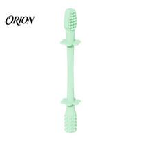 Baby Teether Silicone Teething Toy, Food-Grade Bite Soother for Gum Washable Toy Relief, Anti-Finger Biting Chew Stick, Infant Sensory Development žalia
