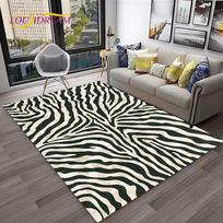 Juodas Baltas Spalvingas Zebra Eilučių Rašto Kilimas Kilimėlis Namams Svetainei Miegamajam Sofai Durų Kilimėlis Dekoras, Plotinis Kilimas Neslystantis Grindų Kilimėlis 80x120cm