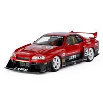 1/18 Nissan Skyline Ares GTR R34 Lydinio Modifikuotas Platus Kėbulas Sportinio Automobilio Modelis Metalinis Lietais Transporto Priemonė Automobilio Modelis Garsas Šviesa Vaikų Dovana raudona