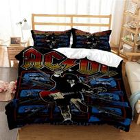 3D Spausdintas AC/DC Roko Grupės Patalynės Komplektas Viengulio, Dvigulio, Karalienės, Karaliaus, Cal Karaliaus Dydžio Lova Patalynės Komplektas 70x133cm 2pcs black