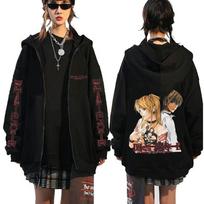 Anime Death Note MisaMisa & Yagami Light Zipper Hoodie Men Women Fashion Oversized Jacket Coat Male Cartoon Manga Zip Up Hoodies L juoda