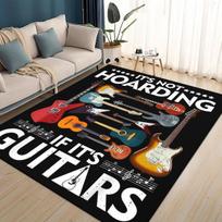3D Retro Fender logotipas Gitara Instrumentai Muzika Kilimas Kilimas Svetainei Miegamajam Namams Sofos Dekoravimas, Vaikams Neslystantis Grindų Kilimėlis 80x120cm( 31x47in)