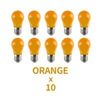 10 vnt. Spalvota E27 LED lemputė 220V 2W A45 Lempa Raudona Mėlyna Balta Geltona Rožinė PC Lauko Kempingo Dekoracija Festivalis Spalvinga Lemputė Lempa oranžinė