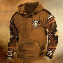 Indiškas Kaubojus Ruduo Žiema Retro Vyriški Džemperiai Vintažinis Puloveris Mada Didelio Dydžio Džemperis Ilgomis Rankovėmis Kasdieniai Viršutiniai Drabužiai 6XL brown