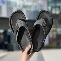 Men's Stylish Summer Non-Slip Thong Flip-Flops, Personalized Outdoor Slippers 40/41 juoda/pilka spalva
