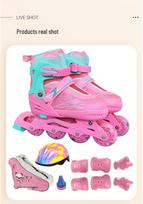 Children's Rollerblades: Genuine Inline Skates for Beginner Girls' Speed Skating Small 27-31 rožinė
