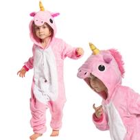 Children's pajamas kids kigurumi onesie costume Pegasus pink 115-125 cm white