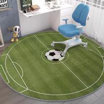 Futbolo Aikštės Apvalus Kilimas Svetainės Didelis Kilimas Žalios Žolės Plotas Kilimai Miegamojo Futbolo Sofos Kėdės Grindų Kilimėlis 120cmx120cm gray