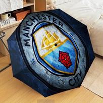 Football Manchester Crest Automatic Folding Umbrella - 8-Rib Travel Umbrella with Auto Open/Close & Portable Gifts for holidays or birthdays