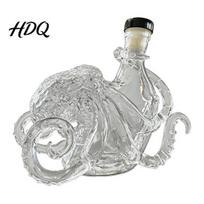 3D Octopus Bottle Octopus-Shaped Glass Decanter Artistic Borosilicate for Whiskey Wine Soda Container 350ml Decorative Liquid Bottle Unique 350ml skaidri