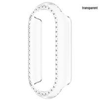 Xiaomi Smart Band 10 Rhinestone Hollow Protective Case: Semi-Enclosed PC Cover with Single Diamond Design Xiaomi Smart Band 9 white