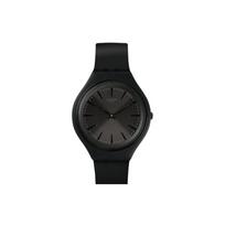 Swatch Kvarcinis Mechanizmas Itin Plonas 30M Atsparus Vandeniui Laikrodis 40Mm Juodas Ciferblatas Plastikinis Korpusas Silikoninis Dirželis Unisex Laikrodžiai SVUB103 Black black