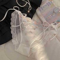 2025 French Lace Embroidered One-Piece Detachable Thong - Sexy, Comfortable, Pure Desire Style One Size balta