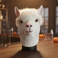 Alpakos galvos apdangalas Mielas Juokingas vakarėlio rekvizitas kaukėms, barui gray