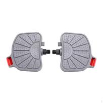 Exercise Bike Pedals with Straps NonSlip Stationary Toe Adjustable for gray