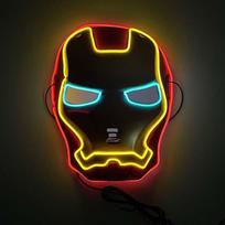 LED Superherojų Kaukės Rinkinys – Žmogus-Voras Geležinis Žmogus Kapitonas Amerika Šviečiančios Cosplay Kaukės, Puikiai Tinka Helovinui, Karnavalui ir Vaidmenų Žaidimams 6 black