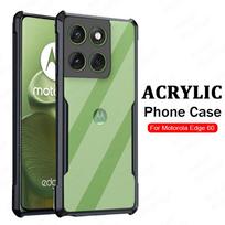 For Motorola Edge 60 5G Case Acrylic Transparent Armor Shockproof Cover Moto Edge60 Fusion Protection Coque TPU+PC Hybrid Fundas For Edge 60 Fusion juoda
