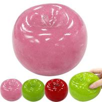 Green Apple Slushie Stress Ball Squishy Toy Crunchy Moldable Non-Bounce Sensory Fidget Medium Grip Perfect Stress Relief Gift pink