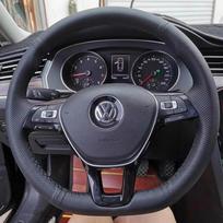 Volkswagen VW Golf 7 Mk7 Polo Jetta Passat B8 Tiguan Sharan Touran automobiliams Pynimo vairo apdangalas „pasidaryk pats“ Anglies pluošto interjeras style1