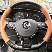 Volkswagen VW Golf 7 Mk7 Polo Jetta Passat B8 Tiguan Sharan Touran automobiliams Pynimo vairo apdangalas „pasidaryk pats“ Anglies pluošto interjeras style6