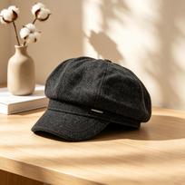 Women S Retro Octagonal Newsboy Hat Large Size Warm Autumn Winter Casual One Size pilka