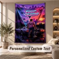 GTA Tapestry, Personalized Custom Text, Wall Hanging Tapestry For Living Room Home Wall Decor 100cmx150cm beige