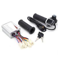 36V 500W Elektrinio dviračio paspirtuko šepetėlinio variklio valdiklio rinkinys LCD ekrano panelė Greičio rankenėlė Vairas black