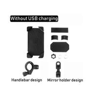 Universalus dviračio motociklo telefono laikiklis, USB įkrovimas, vandeniui atsparus GPS navigatoriaus vairo laikiklis, skirtas 4''-6'' Without USB charging