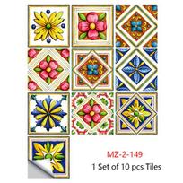 10x10/15x15/20x20/30x30cm PVC gėlių plytelių plytelės Lipdukai vandeniui atsparūs sienų lipdukai Vonios kambario lipdukai Virtuvės apdaila 10 x 10 cm 10 PCS