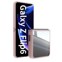 For Samsung Galaxy Z Flip6 Flip5 Flip 6 5 Metal Armor Back Transparent Tempering Shell Full Cover With Lens Film Super Anti-drop Case Protector Z Flip6 rožinė