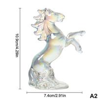 Kristalinė Arklio Figūrėlė 2026 Zodiako Arklio Statulėlė Namų Staliniam Kompiuteriui Knygų Lentynai Biuro Ornamentas Arklio Dekoras Feng Šui Atneša Sėkmę A2 white
