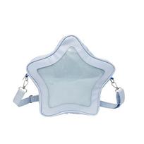 High-value bag, new portable star transparent bag, cute literary shoulder bag, casual messenger bag. mėlyna