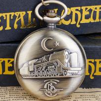 Steampunk Retro Bronze 3D Train Design Quartz Pocket Watch with Necklace Chain for Women Men Pendant Gifts Relojes De Bolsillo bronza