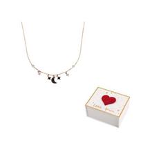 Swarovski Symbolica Faux Crystal Stone, Rose Gold Tone Plated Necklaces Womens Black F-white gift box juoda