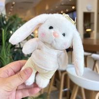Movable Jointed Teddy Bear Rabbit Plush Keychain Doll Gift 12 cm white