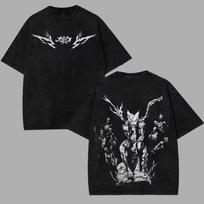 One-Punch Man Garou Anime Manga Vintage Washed Pure Cotton Unisex Loose Summer Streetwear T-Shirt S black