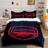Arsenal Logo Bedding Set in Red and Blue Bedding set (1 duvet cover, 2 pillowcases, duvet not included) 135x200cm black